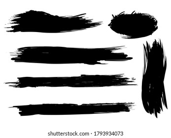 hand drawn of brush stroke for black ink paint. grunge backdrop, dirt banner, watercolor design and dirty texture. vector illustration