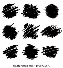 hand drawn of brush stroke for black ink paint. grunge backdrop, dirt banner, watercolor design and dirty texture. vector illustration