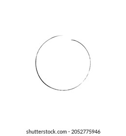 Hand drawn brush stroke circle isolated on white. Vector illustration. Enso zen symbol. Hand painted calligraphy element. Abstract watercolor round shape. Enso symbol, logo element design