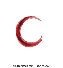 Círculo de pincel dibujado a mano aislado en blanco. Ilustración vectorial. Símbolo de Enso zen. Elemento caligráfico pintado a mano. Forma redondeada de acuarela abstracta. Símbolo de género, diseño de elementos de logotipo