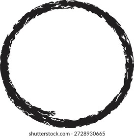 Vector de anillo de círculo de trazo de pincel dibujado a mano