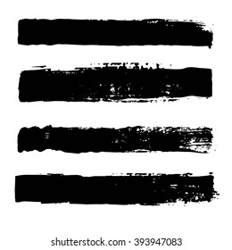Hand Drawn Brush Stroke Collection . Grunge Dirty design elements. Vector isolated.