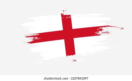 Bandera de trazo de pincel dibujado a mano de Inglaterra. Ilustración creativa de pincel pintado con la mano del día en el fondo blanco