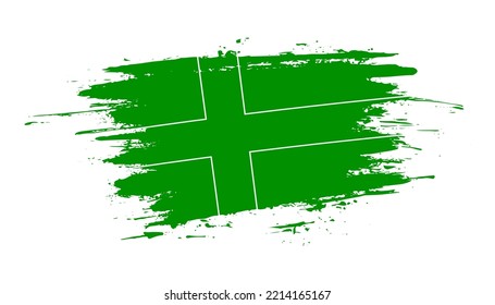 Hand drawn brush stroke flag of Ladonia. Creative national day hand painted brush illustration on white background