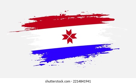 Bandera de trazo de pincel dibujado a mano de Mordovia. Ilustración creativa de pincel pintado con la mano del día en el fondo blanco