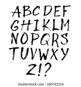 Hand drawn brush stroke font