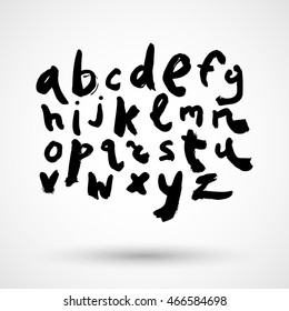 Hand drawn brush stroke font
