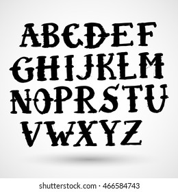 Hand drawn brush stroke font