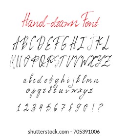 Fuente de trazo de pincel dibujado a mano. Texto de caligrafía manuscrita para su diseño