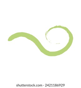 Hand Drawn Brush Stroke Green Swoosh