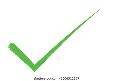 Hand drawn brush stroke green check mark icon design element