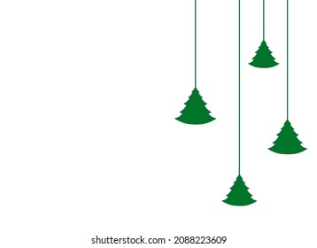 Hand drawn brush stroke hanging Christmas tree with star isolated  on png or transparent  background. Graphic resources for New Year, Birthdays and luxury card. Vector illustration 