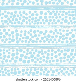 Hand drawn brush stroke and round shapes seamless pattern. Vector illustration.
