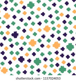 Hand drawn brush stroke seamless pattern. Vector illustration.
