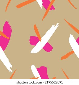 Trazo de pincel dibujado a mano, patrón de repetición de salpicado sin fisuras. Ilustración vectorial. Patrón de impresión, papel pintado, moda, textil, scrapbooking, cubierta, decoración.
