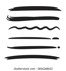 hand drawn brush stroke vector set