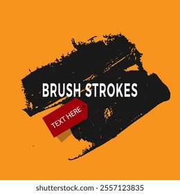 Hand drawn brush stroke vector art illustration on The use text of the brush.