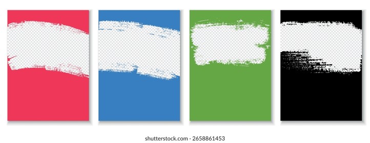 Quadro de traçados de pincel desenhado à mão. Fundo grunge do vetor. Design para cartaz, capa de livro, banner da web.