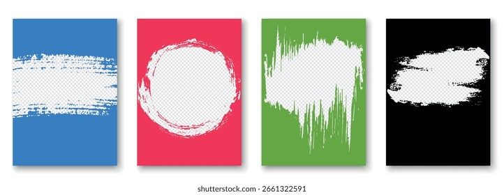Quadro de traçados de pincel desenhado à mão. Fundo grunge do vetor. Design para cartaz, capa de livro, banner da web.