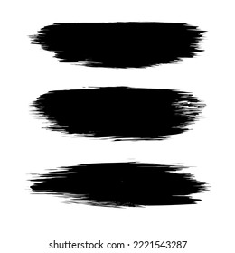Hand Drawn Brush Strokes Isolated on White Background. Vector Set