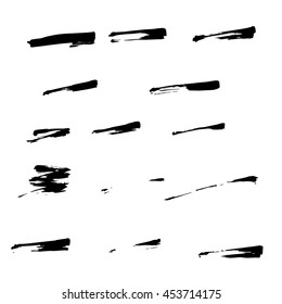 Hand drawn brush strokes with rough edges.