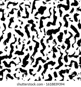 Hand drawn brush strokes seamless pattern