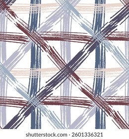 Hand drawn brush strokes seamless pattern. Trendy vector grunge style texture. Geometric simple print for textile, fabric, wallpaper, wrapping, scrapbook and packaging