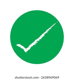 Hand drawn brush strokes tick mark. Check mark, tick brush signs. Approval symbol Vector illustrator