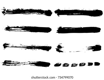 Hand drawn brush strokes (vector, isolated)