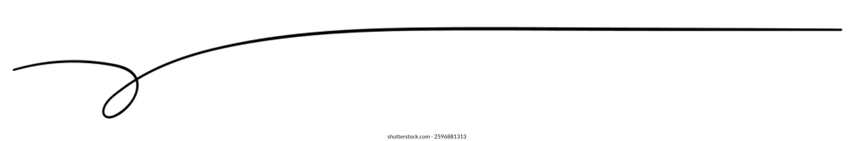 Hand drawn brush underline loop stroke. Vector doodle sketch ink line, scribble pencil border, divider