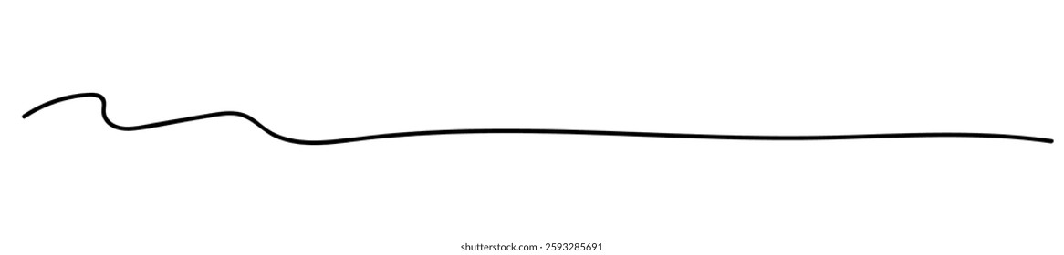 Hand drawn brush underline wavy stroke. Vector doodle sketch scribble line, pencil border, divider