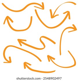 Flechas de Vector de pincel dibujadas a mano