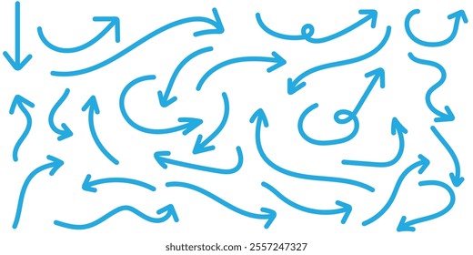 Hand drawn brush vector arrows