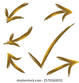 Hand drawn brush vector arrows, vector illustration