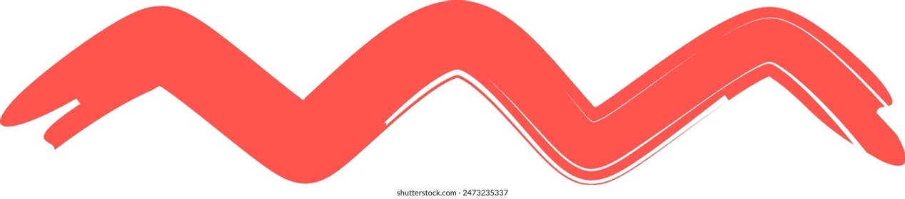 Ilustración vectorial de trazos en zigzag de pincel dibujado a mano