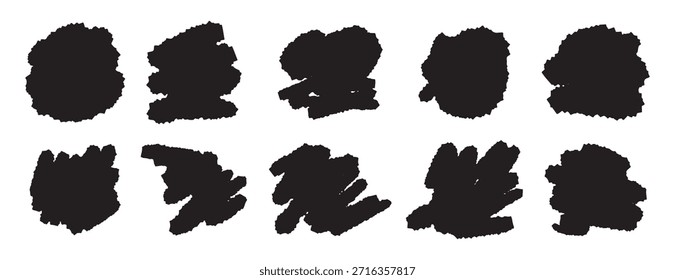 Handgezeichnete Pinselstrich Set abstrakte Design Kunst malen Linie Muster Striche. Vektorgrafik