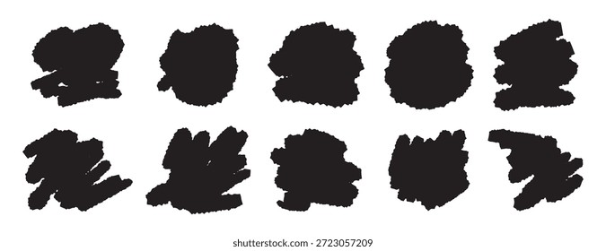 Handgezeichnete Pinselstrich Set abstrakte Design Kunst malen Linie Muster Striche. Vektorgrafik