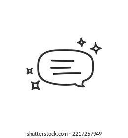 Hand drawn bubble chat vector icon. Chat flat sign design. SMS chat symbol pictogram. Hand drawn chat message linear icon