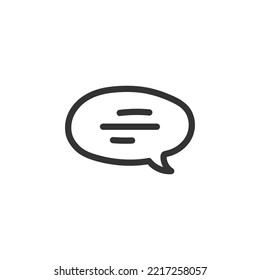Hand drawn bubble chat vector icon. Chat flat sign design. SMS chat symbol pictogram. Hand drawn chat message linear icon
