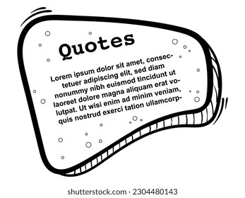 Hand Drawn Bubble Quote Template with Doodle Element Style