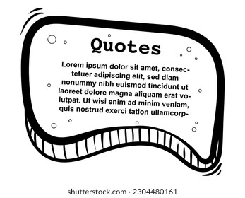 Hand Drawn Bubble Quote Template with Doodle Element Style