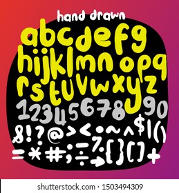 Hand Drawn Bubble Rounded Kids Font Lower Case