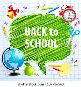 Hand drawn Bubble for speech. Back to School. Vector illustration.