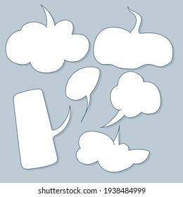 hand drawn bubble speech in doodle style isolated on background, Vector hand drawn set bubble speech theme. Vector illustration
