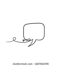 hand drawn bubble speech illustration with one single line style