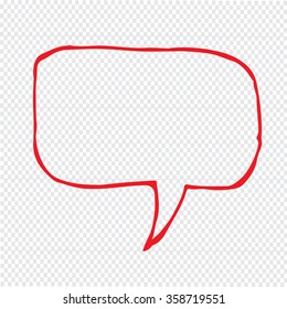 Hand drawn bubble speech Illustration symbol design
