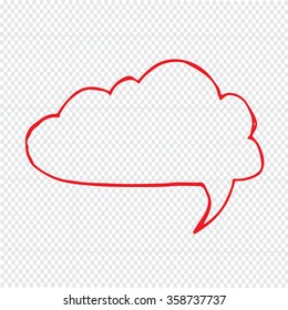 Hand drawn bubble speech Illustration symbol design