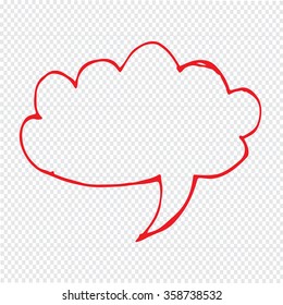 Hand drawn bubble speech Illustration symbol design
