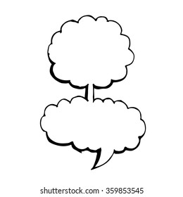 Hand drawn bubble speech Illustration symbol design