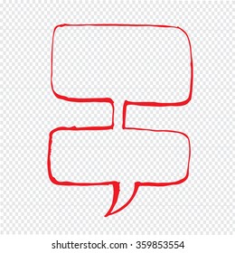 Hand drawn bubble speech Illustration symbol design